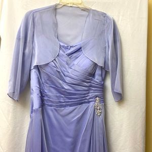 Mother of the Bride dress. Worn once, matching shrug included. Good condition.